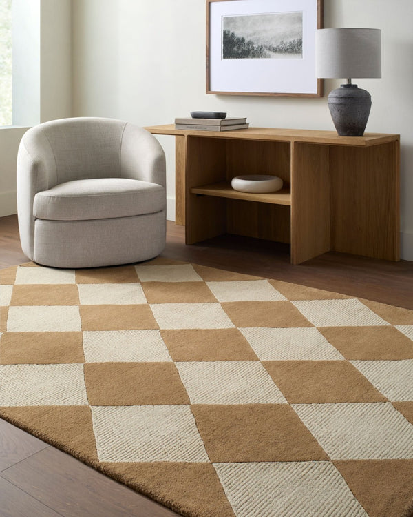 Livabliss Isaac Hand Tufted Wool Accent Rug Art Deco Geometric Pattern for Entryway or Bedroom Tan, Ivory' 8' x 10' VVIS2300-810