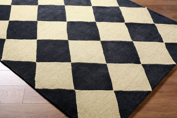 Livabliss Isaac Hand Tufted Wool Accent Rug Art Deco Geometric Design for Entryway or Bedside Charcoal, Crea 2' x 3' VVIS2301-23