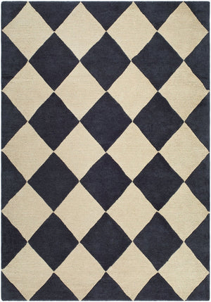 Livabliss Isaac Hand Tufted Wool Accent Rug Art Deco Geometric Design for Entryway or Bedside Charcoal, Crea 2' x 3' VVIS2301-23