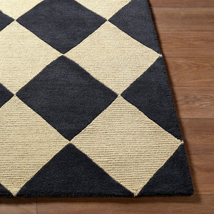 Livabliss Isaac Hand Tufted Wool Accent Rug Art Deco Geometric Design for Entryway or Bedside Charcoal, Crea 2' x 3' VVIS2301-23