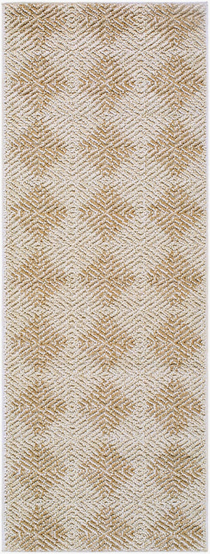 Livabliss Kaya Flatweave Diamond Polypropylene Rug for Farmhouse Entryway or Outdoor Lounge Ivory, Tan 2'7" x 7'3" VVKA2300-2773