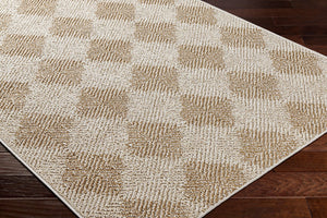 Livabliss Kaya Flatweave Diamond Polypropylene Rug for Farmhouse Entryway or Outdoor Lounge Ivory, Tan 5'3" x 7' VVKA2300-537