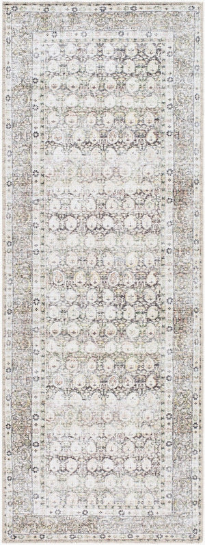 Livabliss Lorelai Flatweave Runner Antique Distressed Traditional Pattern for Hallway Entryway Dark Brown, Cre 2'7" x 10' VVLO2300-2710