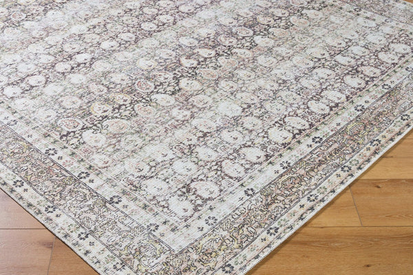 Livabliss Lorelai Flatweave Runner Antique Distressed Traditional Pattern for Hallway Entryway Dark Brown, Cre 8'10" x 12' VVLO2300-81012