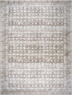 Livabliss Lorelai Flatweave Runner Antique Distressed Traditional Pattern for Hallway Entryway Dark Brown, Cre 8'10" x 12' VVLO2300-81012