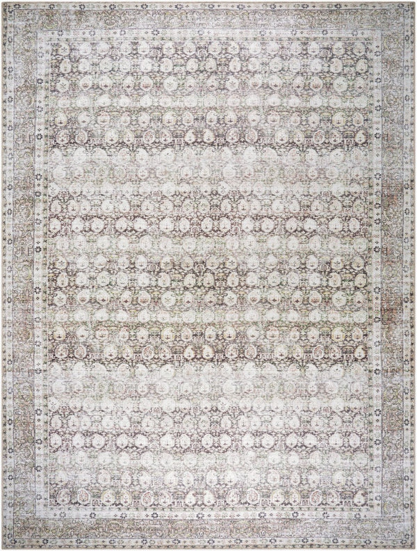 Livabliss Lorelai Flatweave Runner Antique Distressed Traditional Pattern for Hallway Entryway Dark Brown, Cre 8'10" x 12' VVLO2300-81012