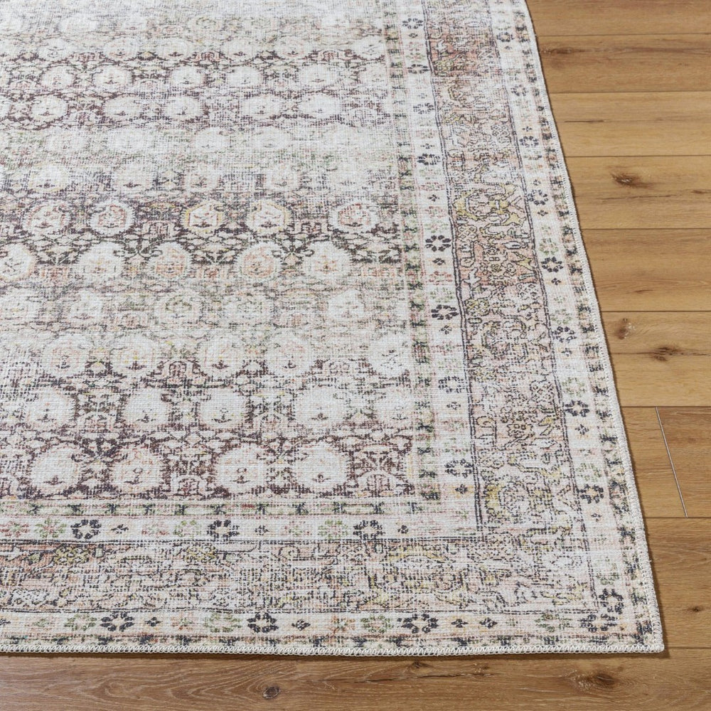 Livabliss Lorelai Flatweave Runner Antique Distressed Traditional Pattern for Hallway Entryway Dark Brown, Cre 8'10" x 12' VVLO2300-81012