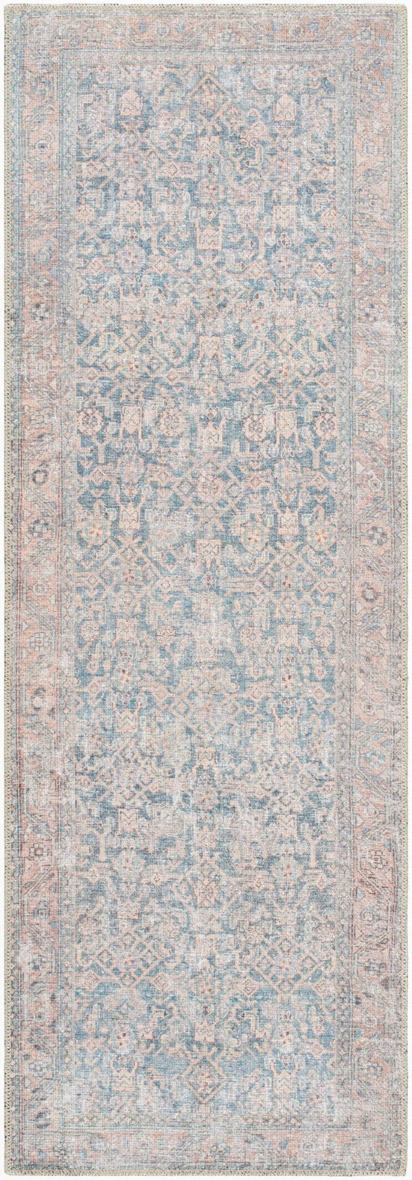 Livabliss Lorelai Flatweave Polyester Rug Distressed Medallion Pattern for Entryway or Bath Deep Teal, Tan 2' x 2'11" VVLO2301-2211