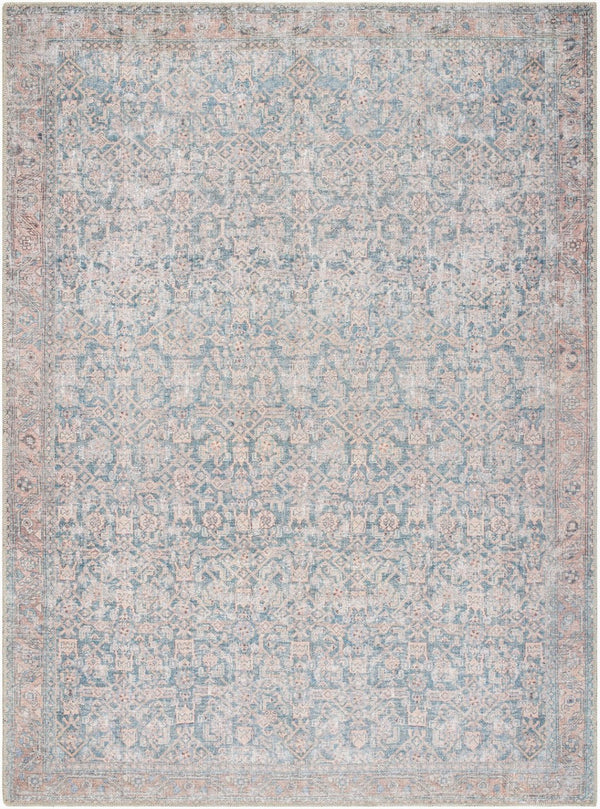 Livabliss Lorelai Flatweave Polyester Rug Distressed Medallion Pattern for Entryway or Bath Deep Teal, Tan 8'10" x 12' VVLO2301-81012