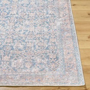 Livabliss Lorelai Flatweave Polyester Rug Distressed Medallion Pattern for Entryway or Bath Deep Teal, Tan 8'10" x 12' VVLO2301-81012