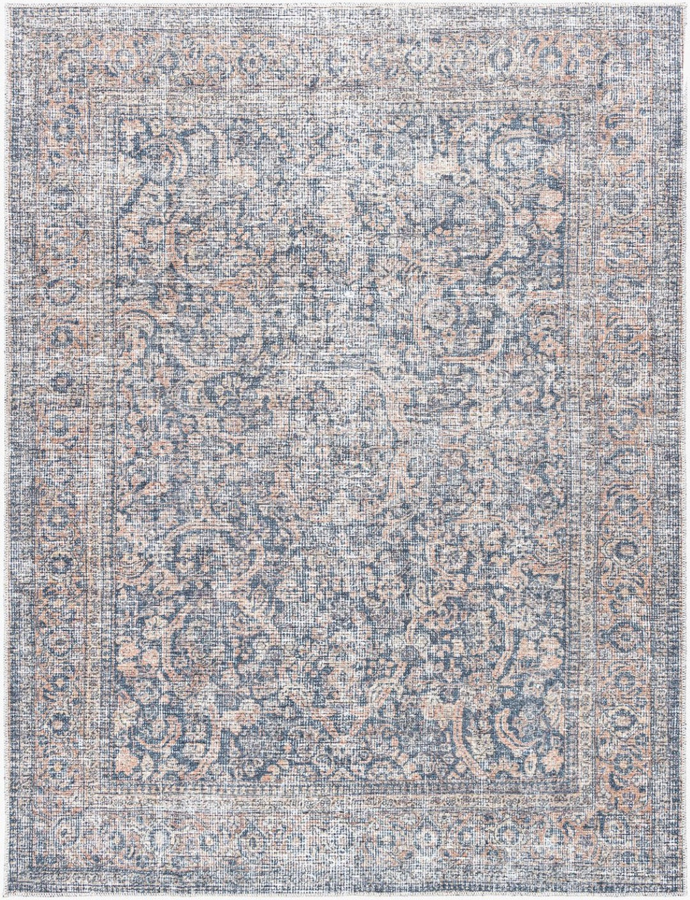 Livabliss Lorelai Distressed Filigree Polyester Accent Rug Turkish Woven Vintage Style Entryway Decor Black, Amber 8'10" x 12' VVLO2302-81012