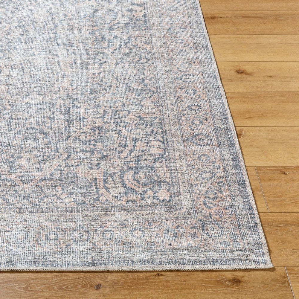 Livabliss Lorelai Distressed Filigree Polyester Accent Rug Turkish Woven Vintage Style Entryway Decor Black, Amber 8'10" x 12' VVLO2302-81012