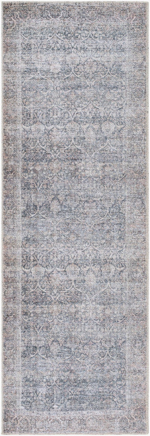 Livabliss Lorelai Distressed Medallion Polyester Rug Low Pile Entryway Accent Woven in Turkey Black, Dark Bro 2'7" x 7'10" VVLO2303-27710