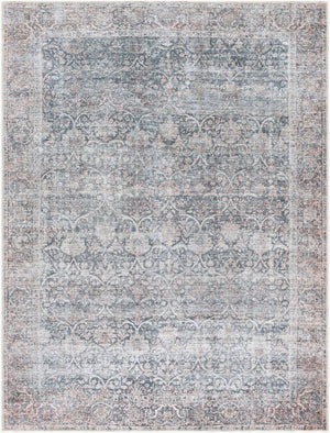 Livabliss Lorelai Distressed Medallion Polyester Rug Low Pile Entryway Accent Woven in Turkey Black, Dark Bro 2' x 2'11" VVLO2303-2211