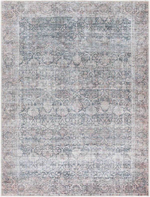 Livabliss Lorelai Distressed Medallion Polyester Rug Low Pile Entryway Accent Woven in Turkey Black, Dark Bro 2' x 2'11" VVLO2303-2211