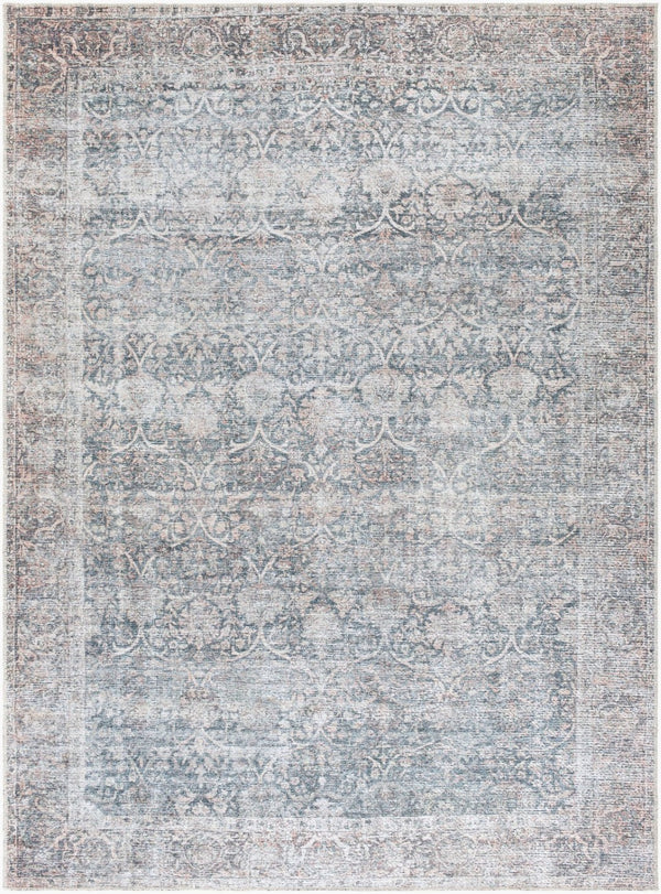 Livabliss Lorelai Distressed Medallion Polyester Rug Low Pile Entryway Accent Woven in Turkey Black, Dark Bro 6'7" x 9' VVLO2303-679