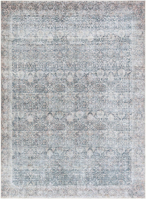 Livabliss Lorelai Distressed Medallion Polyester Rug Low Pile Entryway Accent Woven in Turkey Black, Dark Bro 8'10" x 12' VVLO2303-81012