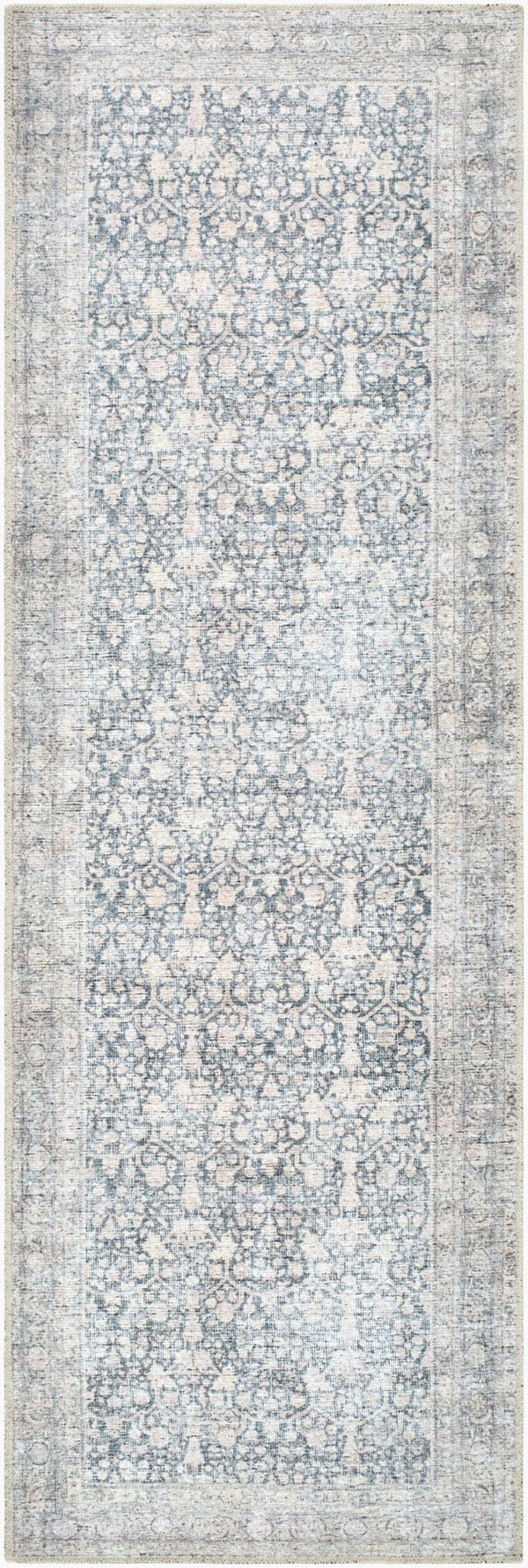 Livabliss Lorelai Distressed Oriental Area Rug Machine Woven Polyester Vintage Style Accent Light Beige, Pe 2'7" x 7'10" VVLO2304-27710
