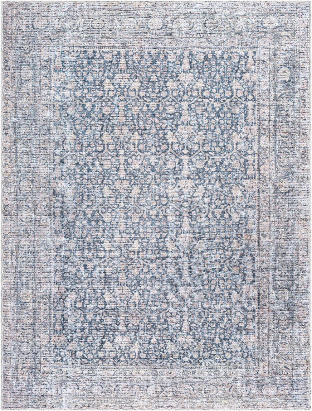 Livabliss Lorelai Distressed Oriental Area Rug Machine Woven Polyester Vintage Style Accent Light Beige, Pe 5'3" x 7' VVLO2304-537