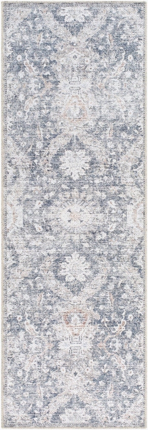Livabliss Lorelai Distressed Leaf Pattern Polyester Accent Rug for Entryway or Bedside Decor Black, Dark Bro 2'7" x 7'10" VVLO2305-27710