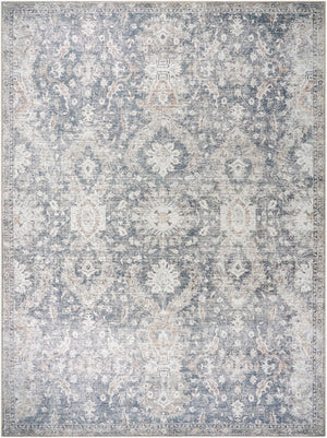 Livabliss Lorelai Distressed Leaf Pattern Polyester Accent Rug for Entryway or Bedside Decor Black, Dark Bro 8'10" x 12' VVLO2305-81012