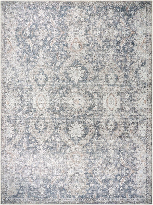 Livabliss Lorelai Distressed Leaf Pattern Polyester Accent Rug for Entryway or Bedside Decor Black, Dark Bro 8'10" x 12' VVLO2305-81012