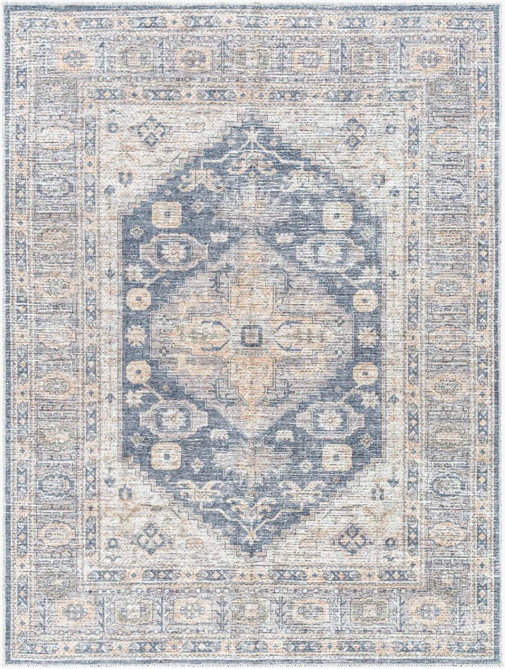 Livabliss Lorelai Medallion Polyester Woven Rug with Traditional Border for Entryway Decor Black, Light Be 8'10" x 12' VVLO2306-81012