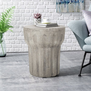 Christopher Knight Home® - Noble House - Delphinus Outdoor Contemporary Lightweight Concrete Accent Side Table