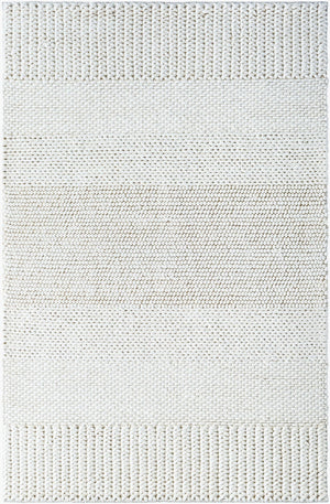 Livabliss Mae Handmade Wool Accent Rug Banded Texture Cream Tonal Weave for Bedroom Hallway Ivory, Sandston 2' x 3' VVMA2300-23