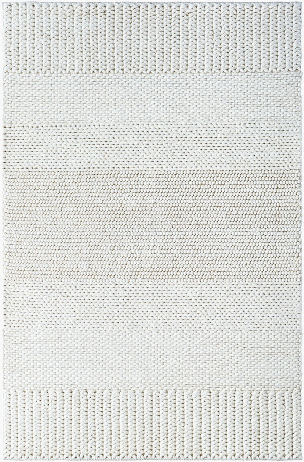 Livabliss Mae Handmade Wool Accent Rug Banded Texture Cream Tonal Weave for Bedroom Hallway Ivory, Sandston 2' x 3' VVMA2300-23