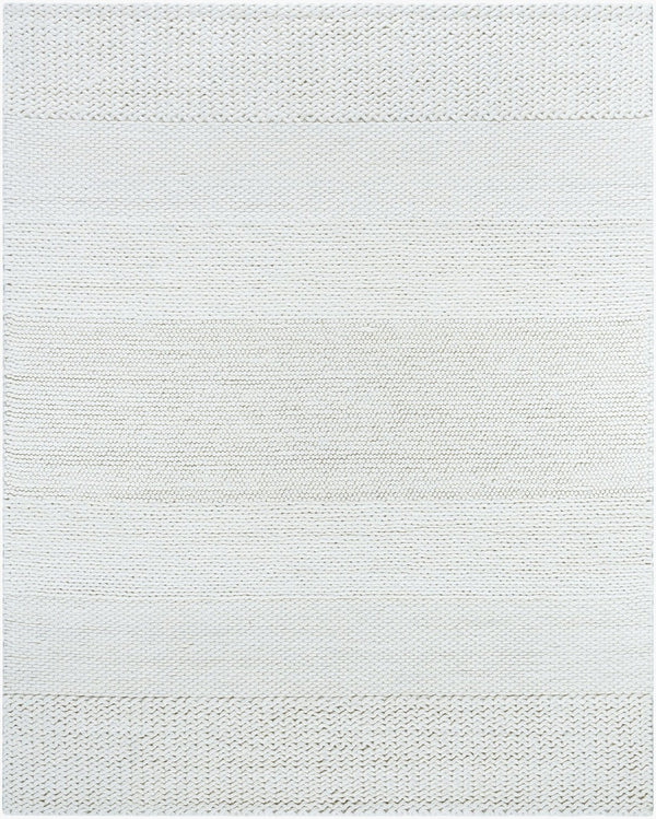 Livabliss Mae Handmade Wool Accent Rug Banded Texture Cream Tonal Weave for Bedroom Hallway Ivory, Sandston 8' x 10' VVMA2300-810