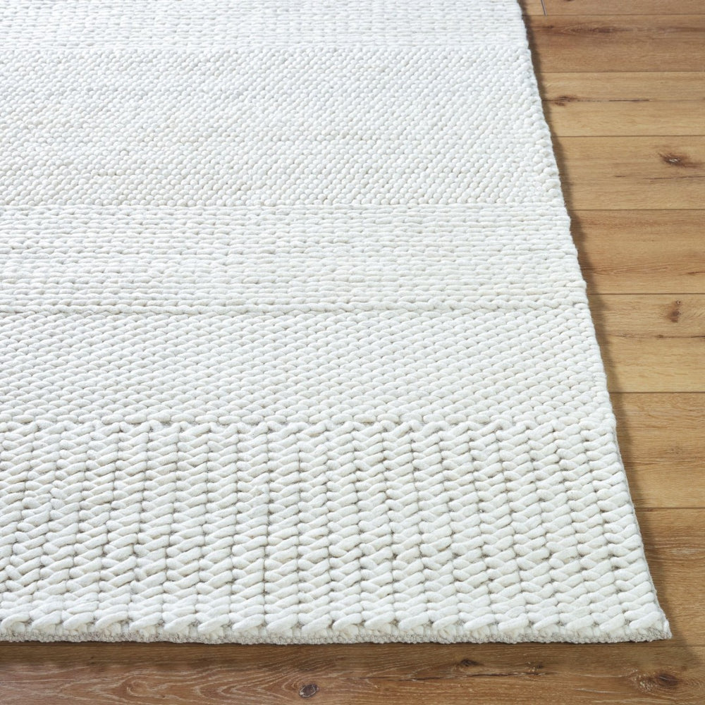 Livabliss Mae Handmade Wool Accent Rug Banded Texture Cream Tonal Weave for Bedroom Hallway Ivory, Sandston 2' x 3' VVMA2300-23
