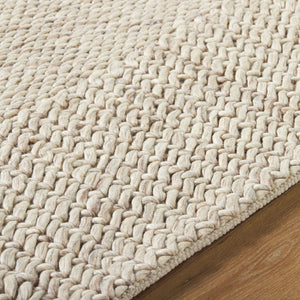 Surya Mae Handmade 2' X 3' Wool Rug - Elegant Monocolor Cream, Durable Comfort, Perfect For Any Space! Beige Wool Vvma2301-23