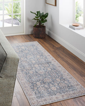 Livabliss Mary Distressed Filigreed Turkish Woven Polyester Rug with Fringe for Entryways Black, Light Be 3'10" x 5'7" VVMR2300-31057