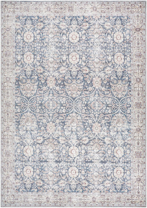 Livabliss Mary Distressed Filigreed Turkish Woven Polyester Rug with Fringe for Entryways Black, Light Be 3'10" x 5'7" VVMR2300-31057