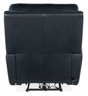Hooker Furniture Ruthe Zero Gravity Power Recliner With Top-Grain Leather, Usb Port, Pewter Nailhead Trim Elegance Dark Blue SS704-PHZ1-049