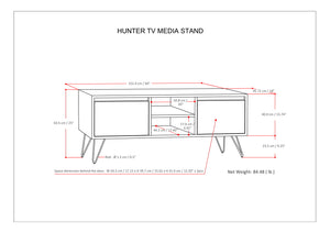 English Elm Hunter Tv Media Stand - Handcrafted Walnut Veneer With Industrial Design & Smart Storage Solutions B136P158737