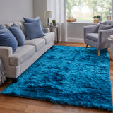 Feizy Rugs Indochine Plush Hand-tufted Polyester Shag Rug - Luxurious High Pile For Contemporary Spaces Blue Polyester 4944550fpck000c50