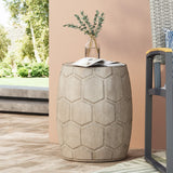 Christopher Knight Home® - Noble House - Aranda Outdoor Lightweight Concrete Side Table, Natural Wood