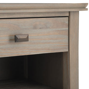 English Elm Artisan Distressed Grey Bedside Table - Handcrafted Elegance With Ample Storage For Any Room B136P158107