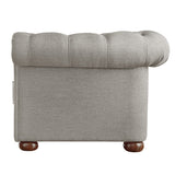 Homelegance By Top-Line Pietro Tufted Chesterfield Loveseat Grey Linen