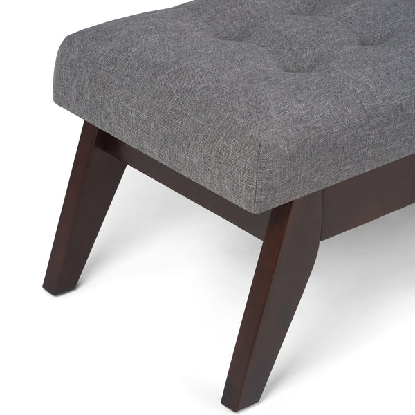 English Elm Draper - Stylish Mid-Century Tufted Ottoman Bench In Slate Grey For Versatile Home Decor Use B136P158192