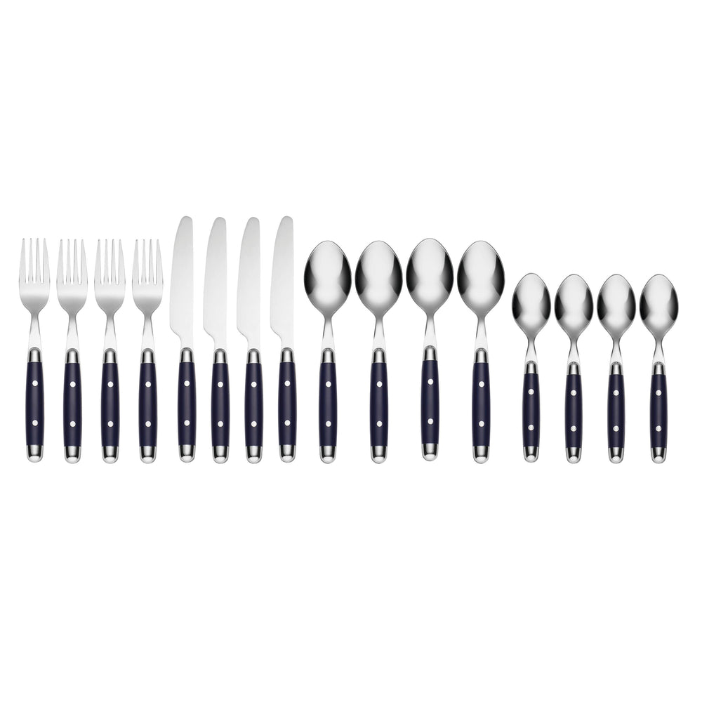 Lenox Cambridge Jubilee Blue 16-Piece Flatware Set Blue, BLUE METAL 07516CBWD32R