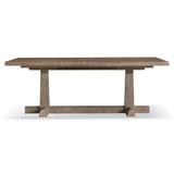 Tribeca Dining Table - Rustic Aurum Finish, Extendable with Tapered Legs, Oak