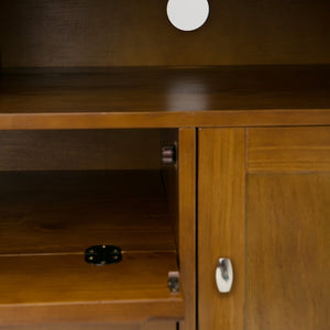 English Elm Warm Shaker 72" Tv Media Stand - Light Golden Brown, Solid Wood, Ample Storage & Cable Management B136P159577-GIGA