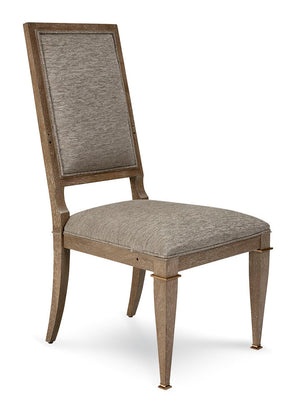 A.R.T. Furniture Cityscapes Bleecker Upholstered Side Chair Set Of 2 - Elegant Contemporary Design With Brass Accents - Set Of 2 Brown, Gray Parawood Solids,Quarter Oak Veneer,And Brass Accent Metal 232203-2323p2