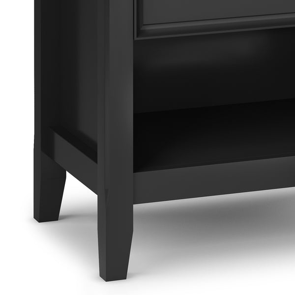 English Elm Amherst Black Bedside Table – Elegant Handcrafted Design With Storage, Classic Style And Functionality B136P158362