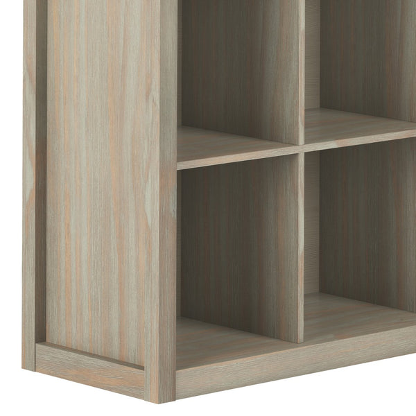 English Elm Artisan 9-Cube Bookcase - Handcrafted Distressed Grey Storage Unit For Stylish Home Organization B136P158414
