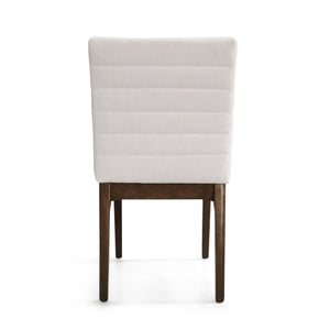 English Elm Upholstered Parsons Dining Chairs Set of 2 Channel Stitch Mid-century Walnut Frame 73471.00LBGE