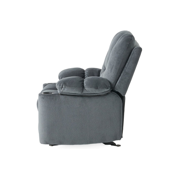 English Elm Christopher Knight Home® - Luxurious Manual Recliner Chair with Skin-Friendly Fabric, Dual Cup Holders, Ergonomic Padded Comfort Silver 57578.00STL